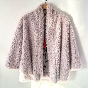 ⭐️RARE Aunt Wanda Faux Fur Coat Blush Pink Boutique Vintage Luxury Teddy Size S